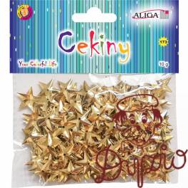 Cekiny ozdobne złote gwiazdki 10g MT-6211 ALIGA Cekiny ozdobne złote gwiazdki 10g MT-6211 ALIGA