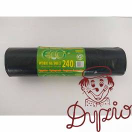 Worki na śmieci LDPE 240L czarne (10 szt) 90cm/140cm 50mic Worki na śmieci LDPE 240L czarne (10 szt) 90cm/140cm 50mic