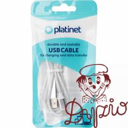 Kabel USB-A - USB-C 1m 3A 18W LED biały PLATINET (45879) Kabel USB-A - USB-C 1m 3A 18W LED biały PLATINET (45879)