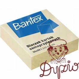 Bloczek samoprzylepny 50x50mm 240k żółty 400086400 BANTEX Bloczek samoprzylepny 50x50mm 240k żółty 400086400 BANTEX