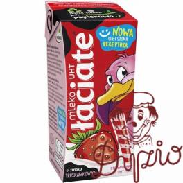 Mleko ŁACIATE UHT 200ml (12 sztuk) truskawkowe Mleko ŁACIATE UHT 200ml (12 sztuk) truskawkowe
