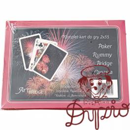 Karty do gry 2x55 kart (2 talie) Art.BRIDGE No820 Karty do gry 2x55 kart (2 talie) Art.BRIDGE No820