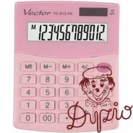 Kalkulator VECTOR VC-812-PK 12p różowy pastelowy Kalkulator VECTOR VC-812-PK 12p różowy pastelowy