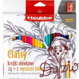 Kredki ołówkowe Classy trójkątne z temperówką 24szt. HEYKKA (609008) Kredki ołówkowe Classy trójkątne z temperówką 24szt. HEYKKA (609008)