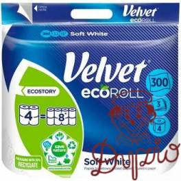 Papier toaletowy VELVET ECOROLL biały 3w. (4rol.) Papier toaletowy VELVET ECOROLL biały 3w. (4rol.)