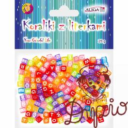 Koraliki kolorowe z literkami 6x6mm PJA-0354 ALIGA Koraliki kolorowe z literkami 6x6mm PJA-0354 ALIGA