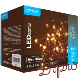Lampki choinkowe 20m MODEE ciepła barwa 200 led 230V ML-C2004 Lampki choinkowe 20m MODEE ciepła barwa 200 led 230V ML-C2004