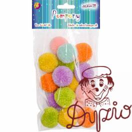 Pompony mix kol. 3cm (18 szt.) PM-0028 ALIGA