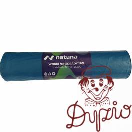 Worki na śmieci NATUNA 120L standard (25szt) niebieskie 32mic LDPE Worki na śmieci NATUNA 120L standard (25szt) niebieskie 32mic LDPE
