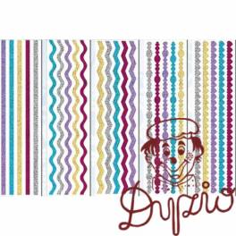 Wstążki samoprzylepne paski brokat 30x8cm FSX3 BREWIS Wstążki samoprzylepne paski brokat 30x8cm FSX3 BREWIS