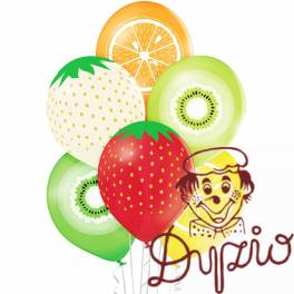Balony pastelowe owoce 30cm (6szt.) BN06-591 ALIGA Balony pastelowe owoce 30cm (6szt.) BN06-591 ALIGA