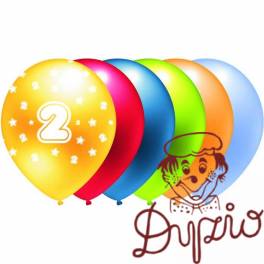 Balon metalik nadruk 2 mix kolor 5szt. B163 GO PARTY