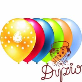 Balon metalik nadruk 6 mix kolor 5szt. B200 GO PARTY