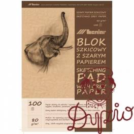Blok szkicownik A3 100k 80g papier szary 90854 LENIAR Blok szkicownik A3 100k 80g papier szary 90854 LENIAR