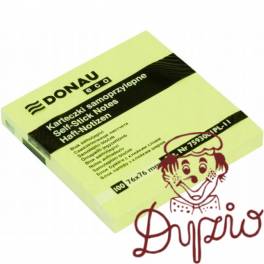 Bloczek samoprzylepny żółty ekologiczny 76x76mm ECO 100 kartek 7593001PL-11 DONAU Bloczek samoprzylepny żółty ekologiczny 76x76mm ECO 100 kartek 7593001PL-11 DONAU
