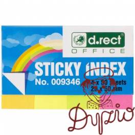 Zakładki indeksujące papierowe D.RECT 20x50mm 4 kolory x50szt. 009346 Zakładki indeksujące papierowe D.RECT 20x50mm 4 kolory x50szt. 009346