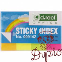 Zakładki indeksujące papierowe D.RECT 20x50mm 4x40szt. 009142 Zakładki indeksujące papierowe D.RECT 20x50mm 4x40szt. 009142