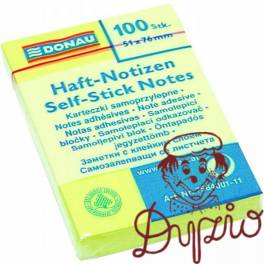 Bloczek samoprzylepny 51x76mm 100k żółty DONAU 7584001-11 Bloczek samoprzylepny 51x76mm 100k żółty DONAU 7584001-11