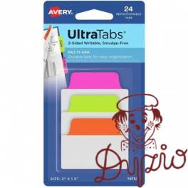 Zakładki indeksujące samoprzylepne 50,8x38,1mm przezroczyste z neonową zakładką Ultra Tabs 74753 AVERY ZWECKFORM Zakładki indeksujące samoprzylepne 50,8x38,1mm przezroczyste z neonową zakładką Ultra Tabs 74753 AVERY ZWECKFORM