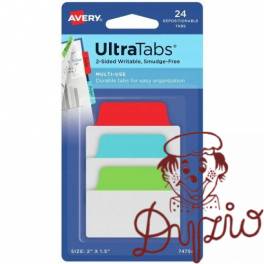 Zakładki indeksujące samoprzylepne 50,8x38,1mm przezroczyste z kolorową zakładką Ultra Tabs 74754 AVERY ZWECKFORM Zakładki indeksujące samoprzylepne 50,8x38,1mm przezroczyste z kolorową zakładką Ultra Tabs 74754 AVERY ZWECKFORM