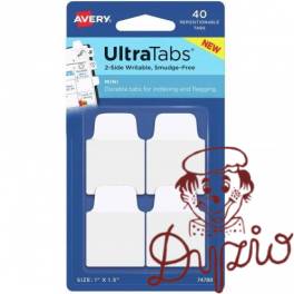 Zakładki indeksujące samoprzylepne 25,4x38,1mm przezroczyste z białą zakładką Ultra Tabs 74788 AVERY ZWECKFORM Zakładki indeksujące samoprzylepne 25,4x38,1mm przezroczyste z białą zakładką Ultra Tabs 74788 AVERY ZWECKFORM