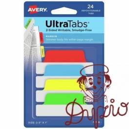 Zakładki indeksujące samoprzylepne 63,5x25,4mm przezroczyste z kolorową zakładką Ultra Tabs 74768 AVERY ZWECKFORM Zakładki indeksujące samoprzylepne 63,5x25,4mm przezroczyste z kolorową zakładką Ultra Tabs 74768 AVERY ZWECKFORM