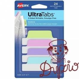 Zakładki indeksujące samoprzylepne 63,5x25,4mm przezroczyste z pastelową zakładką Ultra Tabs 74769 AVERY ZWECKFORM Zakładki indeksujące samoprzylepne 63,5x25,4mm przezroczyste z pastelową zakładką Ultra Tabs 74769 AVERY ZWECKFORM