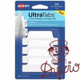 Zakładki indeksujące samoprzylepne 63,5x25,4mm przezroczyste z białą zakładką Ultra Tabs 74789 AVERY ZWECKFORM Zakładki indeksujące samoprzylepne 63,5x25,4mm przezroczyste z białą zakładką Ultra Tabs 74789 AVERY ZWECKFORM