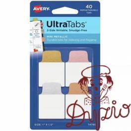 Zakładki indeksujące samoprzylepne 25,4x38,1mm metaliczne Ultra Tabs 74785 AVERY ZWECKFORM Zakładki indeksujące samoprzylepne 25,4x38,1mm metaliczne Ultra Tabs 74785 AVERY ZWECKFORM