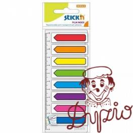 Zakładki indeksujące Strzałki 8x15szt.+linijka 21466 STICK`N Zakładki indeksujące Strzałki 8x15szt.+linijka 21466 STICK`N