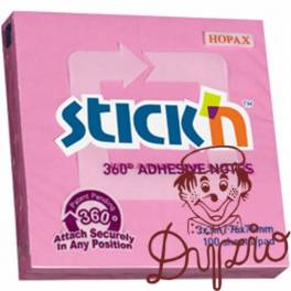 Bloczek STICKN 76x76mm 360stopni różowy 21554 Bloczek STICKN 76x76mm 360stopni różowy 21554