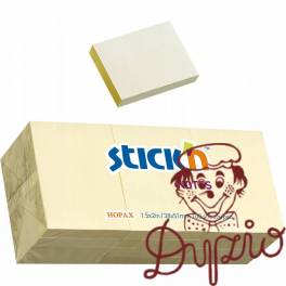 Bloczek samoprzylepny 38x51mm 100k żółty pastelowy (12szt) STICK`N 21530 Bloczek samoprzylepny 38x51mm 100k żółty pastelowy (12szt) STICK`N 21530