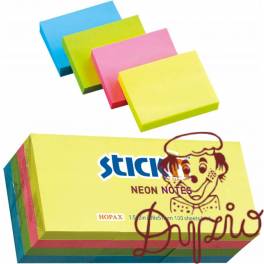 Bloczek samoprzylepny 38x51mm 100k mix neonowy (12szt) 21532 STICK`N Bloczek samoprzylepny 38x51mm 100k mix neonowy (12szt) 21532 STICK`N