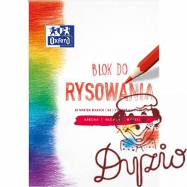 Blok rysunkowy szkolny A4 biały 20 kartek 120g 400093195 OXFORD Blok rysunkowy szkolny A4 biały 20 kartek 120g 400093195 OXFORD