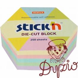 Notes sześciokąt, 61X70MM, MIX 5 KOL. pastelowych 250KART 21826 STICK`N Notes sześciokąt, 61X70MM, MIX 5 KOL. pastelowych 250KART 21826 STICK`N