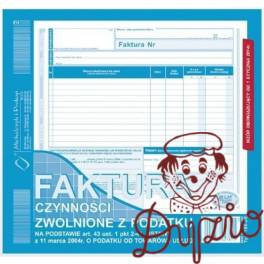 198-2E Faktura czynności zwolnione z podatku 2/3 A4 MICHALCZYK I PROKOP 198-2E Faktura czynności zwolnione z podatku 2/3 A4 MICHALCZYK I PROKOP