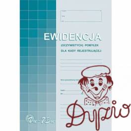 Vu73-u Ewidencja (oczyw) pomyłek z kasy rej.A4 Michalczyk i Prokop Vu73-u Ewidencja (oczyw) pomyłek z kasy rej.A4 Michalczyk i Prokop