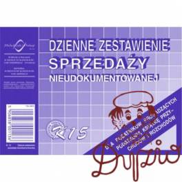 K-15 Dzienne zestawienie sprzedaży A6 księgowo nieudokumentowanej MICHALCZYK i PROKOP K-15 Dzienne zestawienie sprzedaży A6 księgowo nieudokumentowanej MICHALCZYK i PROKOP
