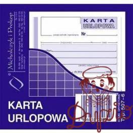 507-6 Karta urlopowa 2/3 A6 40 kartek Michalczyk i Prokop 507-6 Karta urlopowa 2/3 A6 40 kartek Michalczyk i Prokop