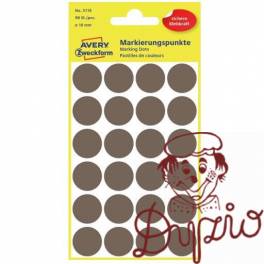Trwałe kółka Q18mm 96szt/op szarobrązowe 3116 AVERY ZWECKFORM Trwałe kółka Q18mm 96szt/op szarobrązowe 3116 AVERY ZWECKFORM