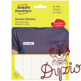 Etykieta identyfikatory imienne 76x19mm(10 arkuszy || 120etykiet) białe foliowe 51066 AVERY ZWECKFORM Etykieta identyfikatory imienne 76x19mm(10 arkuszy || 120etykiet) białe foliowe 51066 AVERY ZWECKFORM
