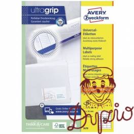 Etykieta A4 białe (100 arkuszy) 64x36mm 3670 ULTRA GRIP AVERY ZWECKFORM Etykieta A4 białe (100 arkuszy) 64x36mm 3670 ULTRA GRIP AVERY ZWECKFORM