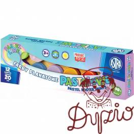 Farby plakatowe pastelowe 12 kolorów - 20 ml 301118001 ASTRA Farby plakatowe pastelowe 12 kolorów - 20 ml 301118001 ASTRA