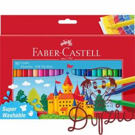 Flamastry ZAMEK 50kolorów opakowanie kartonowe 554204 Faber-Castell
