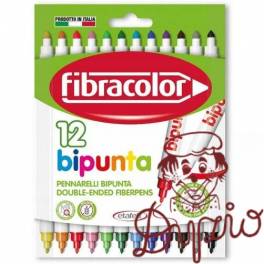 Flamastry DOUBLE POINT 12kolorów 544SW12S FIBRACOLOR Flamastry DOUBLE POINT 12kolorów 544SW12S FIBRACOLOR