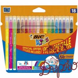 Flamastry 15+3fluo KID COULEUR 921359/937511 BIC Flamastry 15+3fluo KID COULEUR 921359/937511 BIC