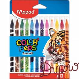 Flamastry Colorpeps animals 12 szt. 845403
