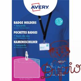 Holder na identyfikatory 60x90mm ze smyczą (10 sztuk+16 wkładów) 4825 AVERY Holder na identyfikatory 60x90mm ze smyczą (10 sztuk+16 wkładów) 4825 AVERY