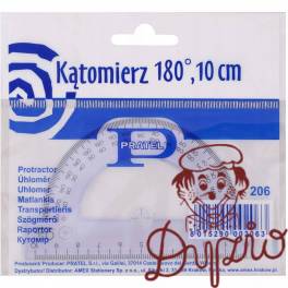 Kątomierz 10cm 180 stopni w etui 206 PRATEL Kątomierz 10cm 180 stopni w etui 206 PRATEL