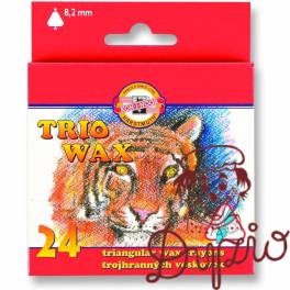 Kredki TRIO WAX 24 kolory 8,2 mm 8274/1 KOH-I-NOOR Kredki TRIO WAX 24 kolory 8,2 mm 8274/1 KOH-I-NOOR